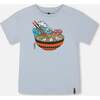 Short Sleeve Graphic Tee, Blue And Ramen - T-Shirts - 1 - thumbnail