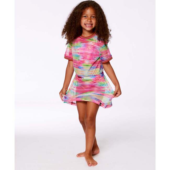 Short Sleeve Mesh Beach Dress, Multicolored - Dresses - 4