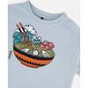 Short Sleeve Graphic Tee, Blue And Ramen - T-Shirts - 5