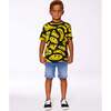 Short Sleeve Graphic Tee, Black And Yellow Smile - T-Shirts - 2