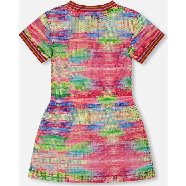 Short Sleeve Mesh Beach Dress, Multicolored - Dresses - 5