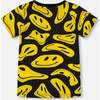 Short Sleeve Graphic Tee, Black And Yellow Smile - T-Shirts - 3