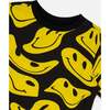 Short Sleeve Graphic Tee, Black And Yellow Smile - T-Shirts - 4