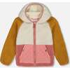 Sherpa Mid-Season Jacket, Orange, Off-White, And Old Pink - Jackets - 1 - thumbnail