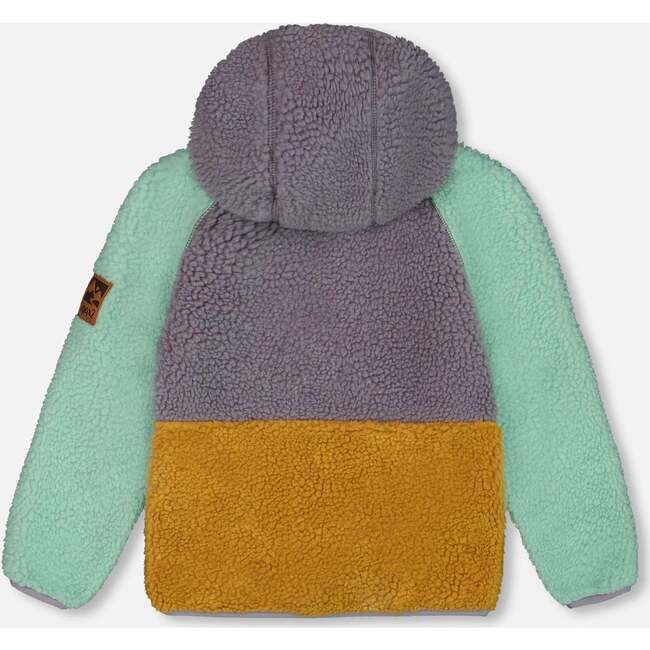 Sherpa Mid-Season Jacket, Lilac, Pale Turquoise, And Yellow - Jackets - 3