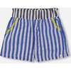 Seersucker Short, Blue And White Striped - Shorts - 1 - thumbnail