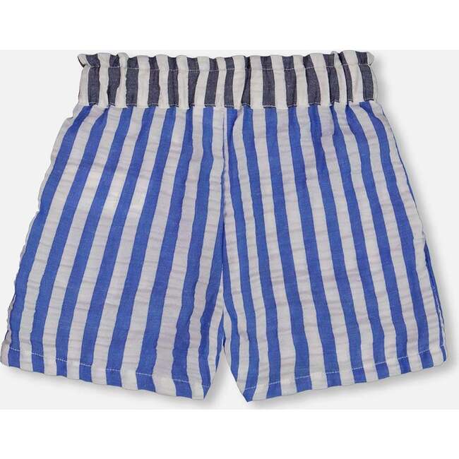 Seersucker Short, Blue And White Striped - Shorts - 3