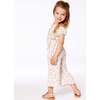 Seersucker Jumpsuit With Cut Outs, Pink Flowers On Cream Background - Rompers - 4