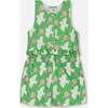 Romper With Frills, Green With White And Pink Bird - Rompers - 1 - thumbnail