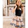 Ruffle Skirt, Black And Pink Butterflies - Skirts - 2