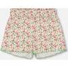 Ribbed Short, Small Flowers On White Background - Shorts - 1 - thumbnail