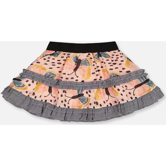 Ruffle Skirt, Black And Pink Butterflies - Skirts - 4