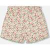 Ribbed Short, Small Flowers On White Background - Shorts - 3