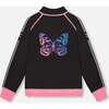 Reversible Full Zip Athletic Cardigan, Pink, Blue And Butterflies - Cardigans - 1 - thumbnail