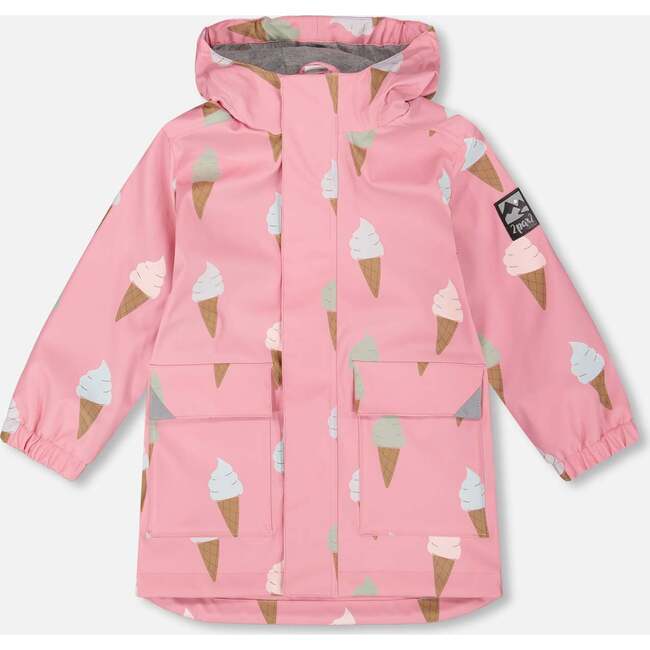 Rain Jacket, Pink With Cone