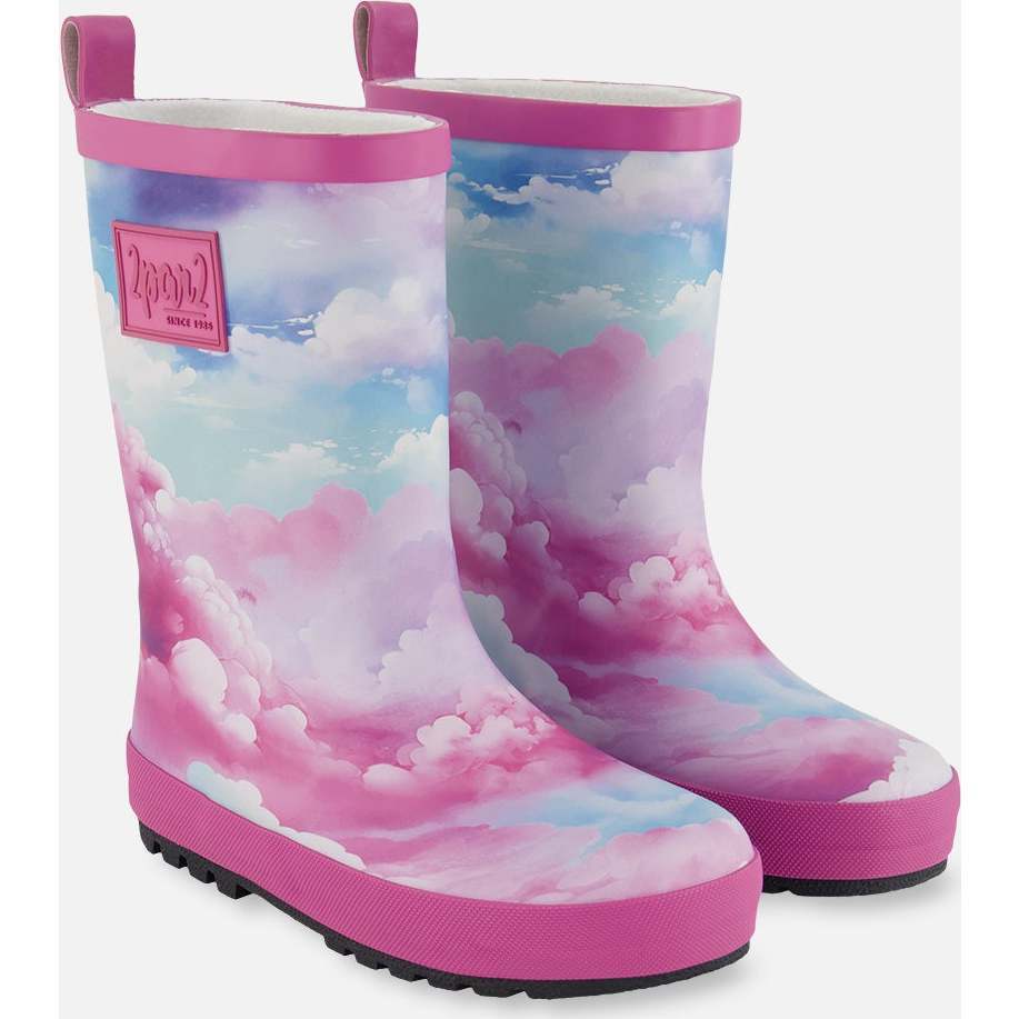 Rain Boots, Multicolored And Vibrant Pink Background - Rain Boots - 1