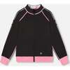 Reversible Full Zip Athletic Cardigan, Pink, Blue And Butterflies - Cardigans - 3