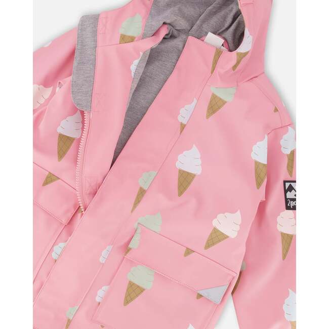 Rain Jacket, Pink With Cone - Jackets - 4