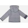 Reversible Organic Cotton Hooded Jacket, Navy Striped Blue - Jackets - 5