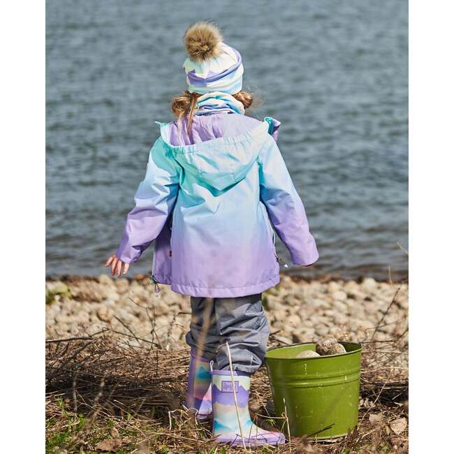 Rain Boots, Mauve And Blue, Pink Mountain - Rain Boots - 2