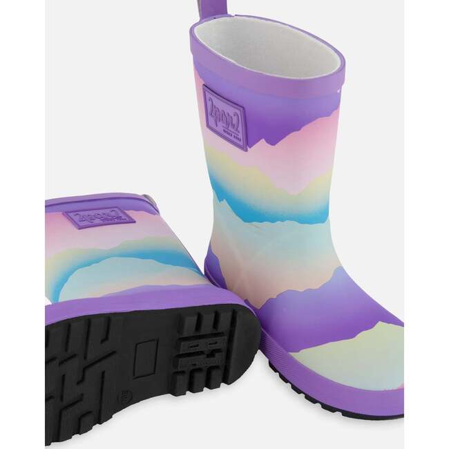 Rain Boots, Mauve And Blue, Pink Mountain - Rain Boots - 4