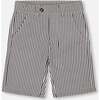 Slant Pocket Bermuda Shorts, Navy Blue Striped - Shorts - 1 - thumbnail