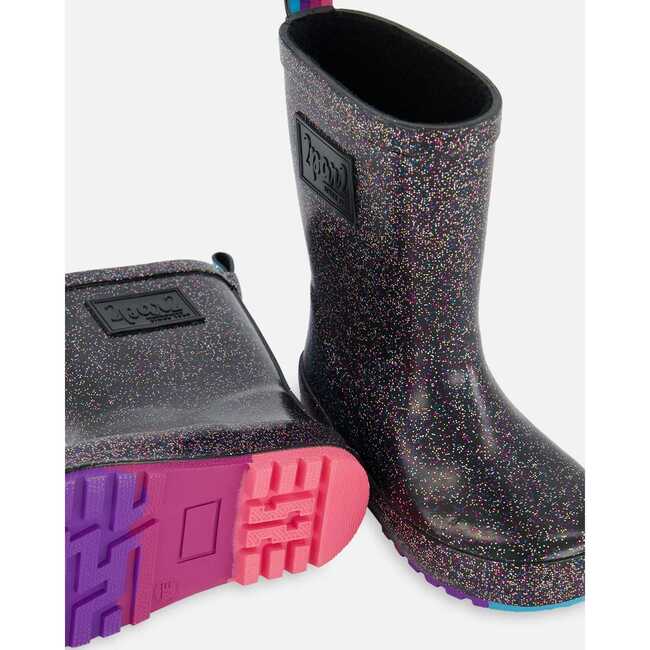 Rain Boots, Black With Glitter - Rain Boots - 5