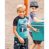 Short Sleeve Rashguard, Light Blue And Black - Rash Guards - 2