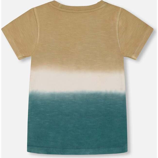 Short Sleeve Tee, Gradient Beige And Teal - T-Shirts - 4