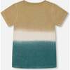 Short Sleeve Tee, Gradient Beige And Teal - T-Shirts - 4