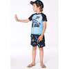 Short Sleeve Rashguard, Light Blue And Black - Rash Guards - 3