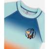 Short Sleeve Rashguard, Navy Blue, Turquoise, And Orange - Rash Guards - 5