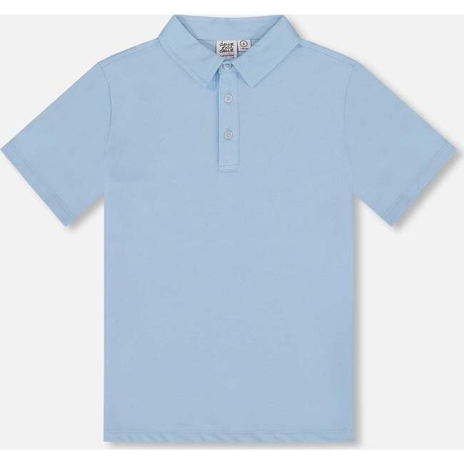 Short Sleeve Polo Shirt, Pale Blue