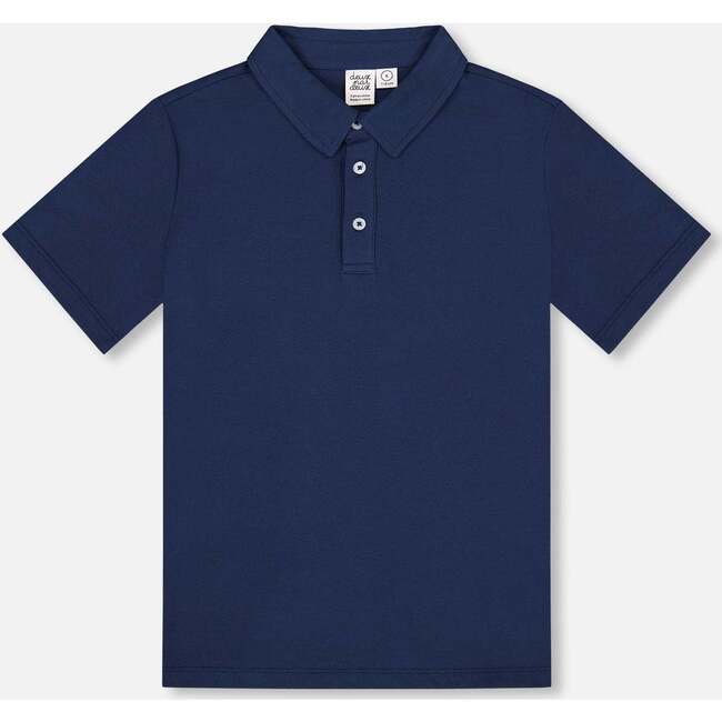 Short Sleeve Polo Shirt, Navy Blue