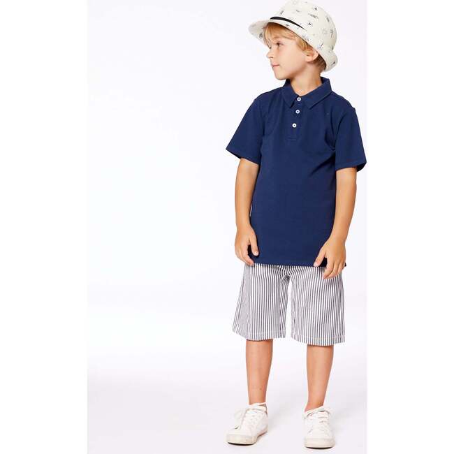 Short Sleeve Polo Shirt, Navy Blue - Polo Shirts - 3