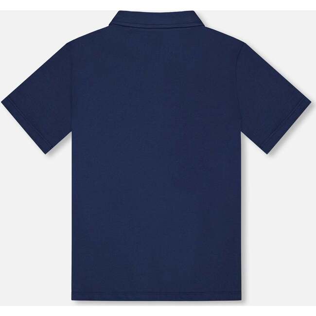 Short Sleeve Polo Shirt, Navy Blue - Polo Shirts - 4