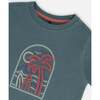 Short Sleeve Organic Cotton Graphic Tee, Teal And Dark Old Rose - T-Shirts - 5