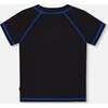 Short Sleeve Rashguard, Black And Multicolored Crocodile - Rash Guards - 4