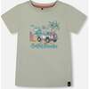 Short Sleeve Organic Cotton Graphic Tee, Sage And Multi - T-Shirts - 1 - thumbnail