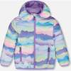 Quilted Mid-Season Jacket, Mauve And Blue, Pink Mountain - Jackets - 1 - thumbnail