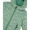 Quilted Mid-Season Jacket, Small White Flowers On Sage Green Background - Jackets - 4