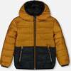 Quilted Mid-Season Jacket, Brown And Black - Jackets - 1 - thumbnail