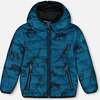 Quilted Mid-Season Jacket, Blue And Gray - Jackets - 1 - thumbnail