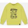 Pullover Graphic Sweatshirt, Lime Green - Sweatshirts - 1 - thumbnail