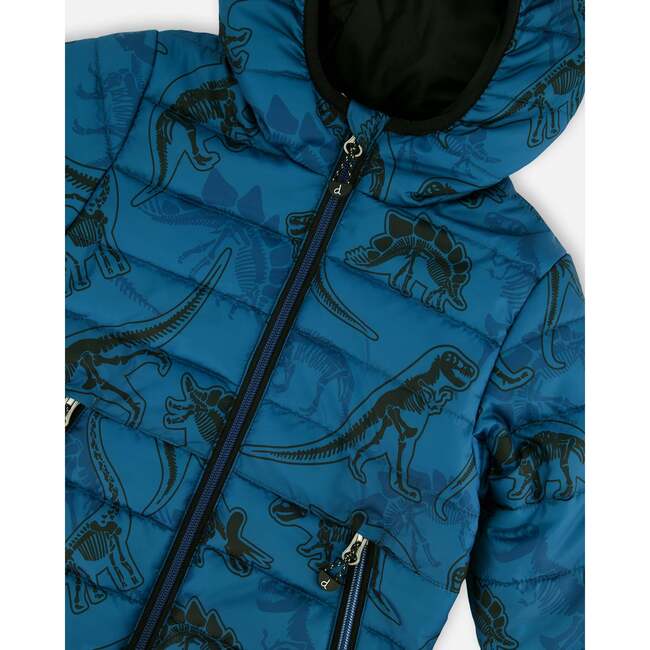 Quilted Mid-Season Jacket, Blue And Gray - Jackets - 4
