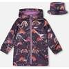 Printed Rain Coat With Hat Rainbow, Rainbow On Shiny Background - Jackets - 1 - thumbnail