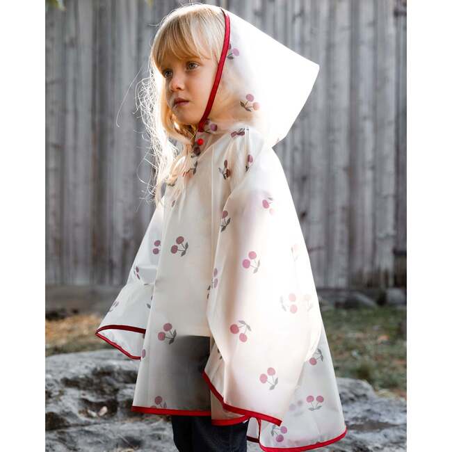 Printed Rain Cape, Red Cherry - Jackets - 2