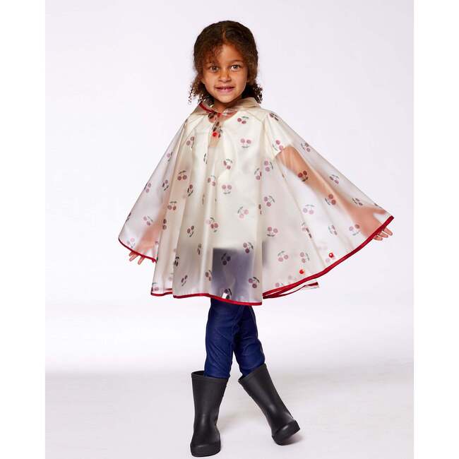 Printed Rain Cape, Red Cherry - Jackets - 5