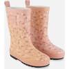 Printed Rain Boots, Small White Flowers On Pale Pink - Rain Boots - 1 - thumbnail