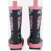 Printed Rain Boots, Pink, Black, And Flowers - Rain Boots - 3